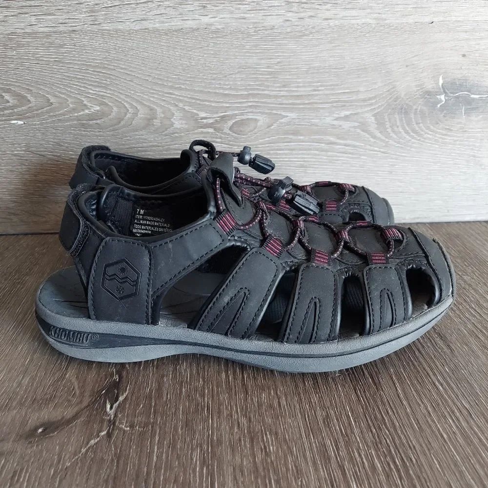 Khombu Ashley Sandal Womens Size 7 Black Purple